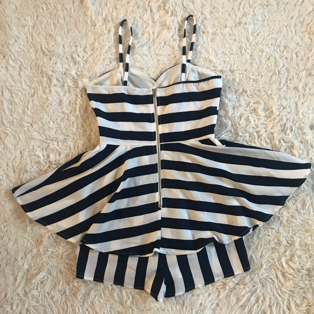 Sexy stripe romper size small